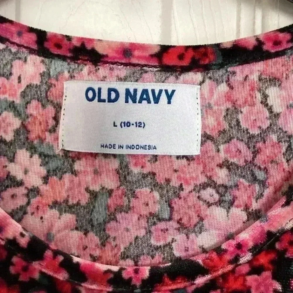 Old NV Cozy Velour Puff-Sleeve Swing Dress for Girls Size Large (10-12)